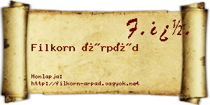 Filkorn Árpád névjegykártya