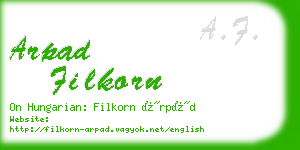 arpad filkorn business card